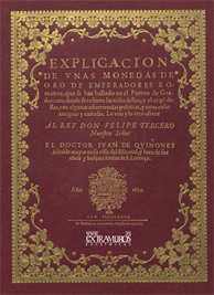 Explicacion de unas monedas de oro de emperadores romanos - Qui�ones, Juan de